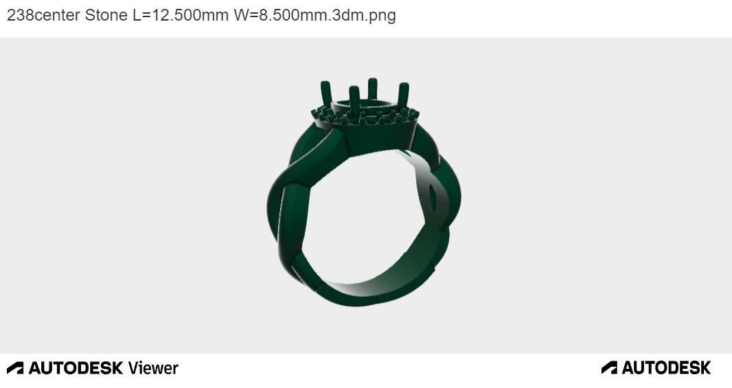 Men Cushion Cut Ring 3D print model_9