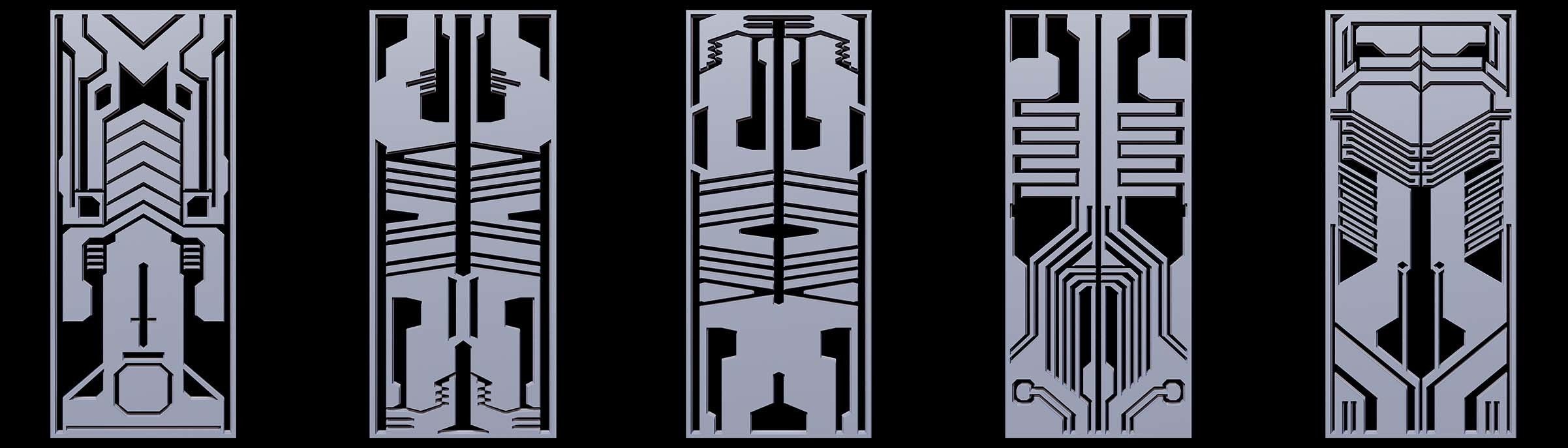 Sci-fi Panels Base Mesh Vol 1  Low-poly 3D model_1