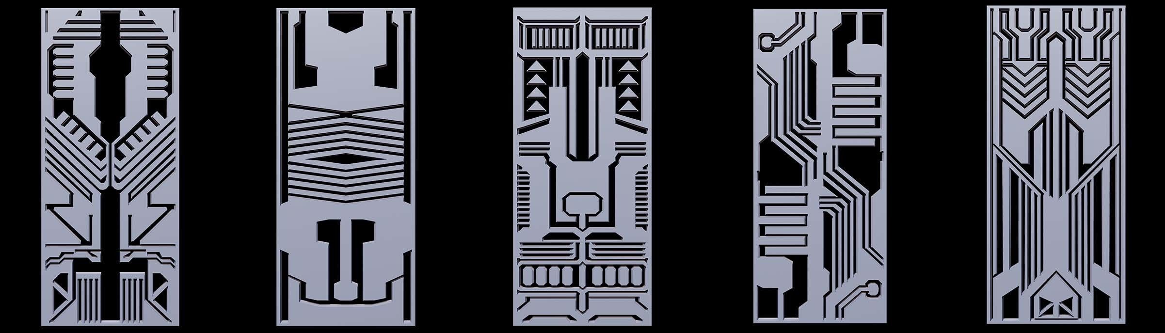 Sci-fi Panels Base Mesh Vol 1  Low-poly 3D model_2