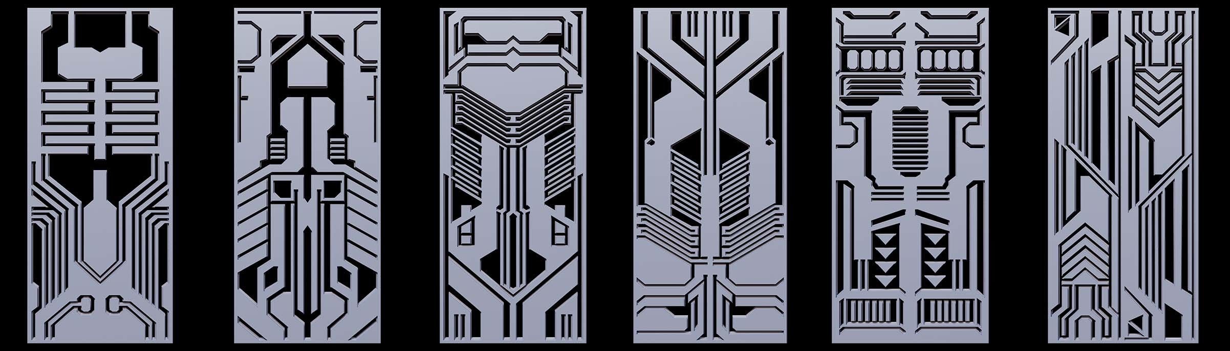 Sci-fi Panels Base Mesh Vol 1  Low-poly 3D model_3