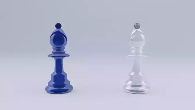 Bishop Frosted Glass Chess Pieces