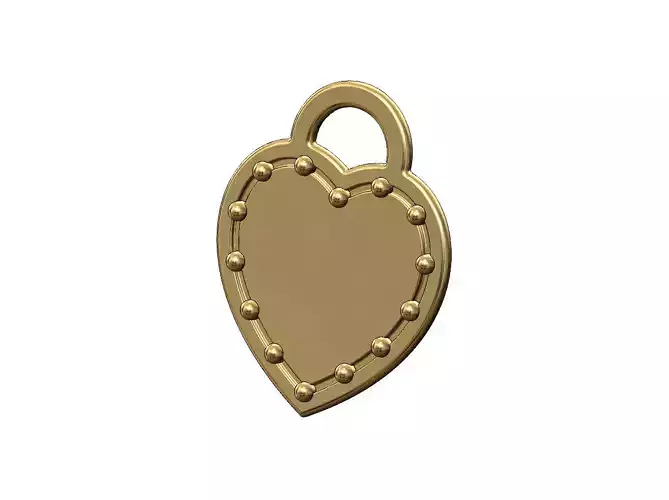 Engravable beaded heart pendant charm