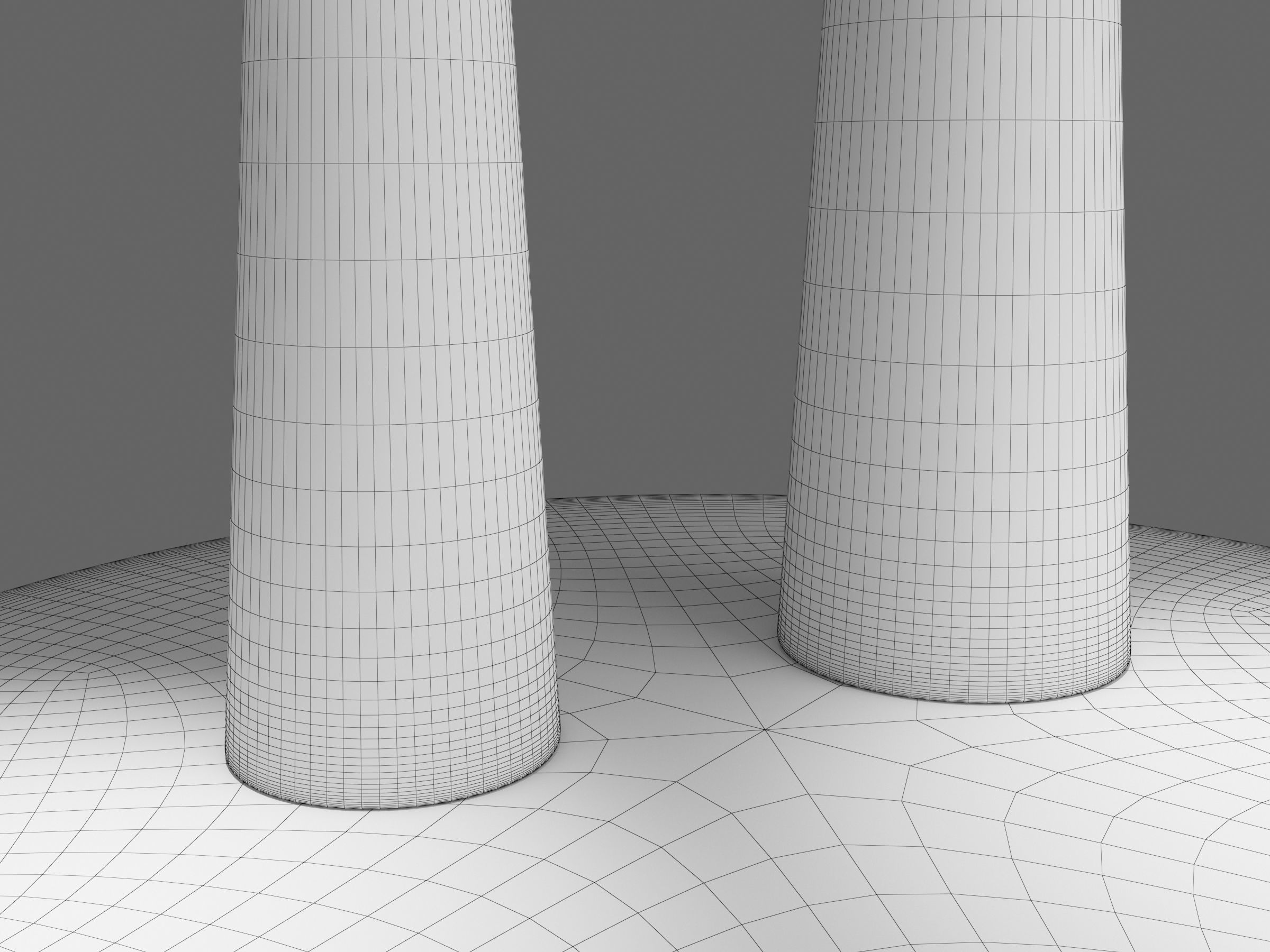 Elegant Slim Conical Stem Table Lamp And Bedside Table 3D model_9