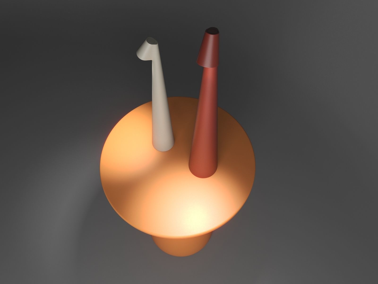 Elegant Slim Conical Stem Table Lamp And Bedside Table 3D model_5