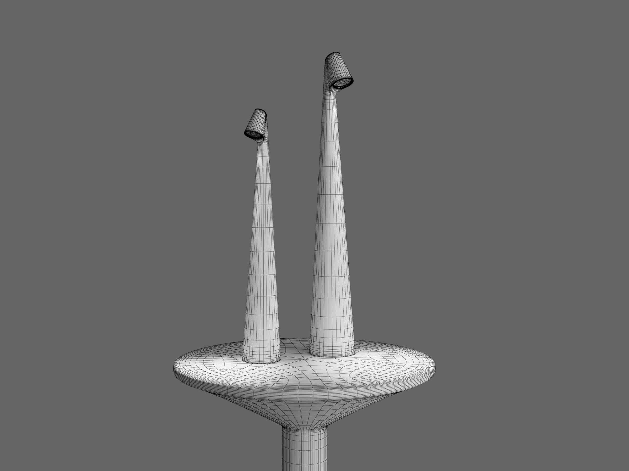 Elegant Slim Conical Stem Table Lamp And Bedside Table 3D model_7