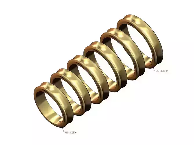 Simple concave wedding band US sizes 6to11