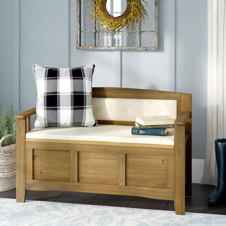 Armina Polyester Blend Upholstered Storage Bench 3D model