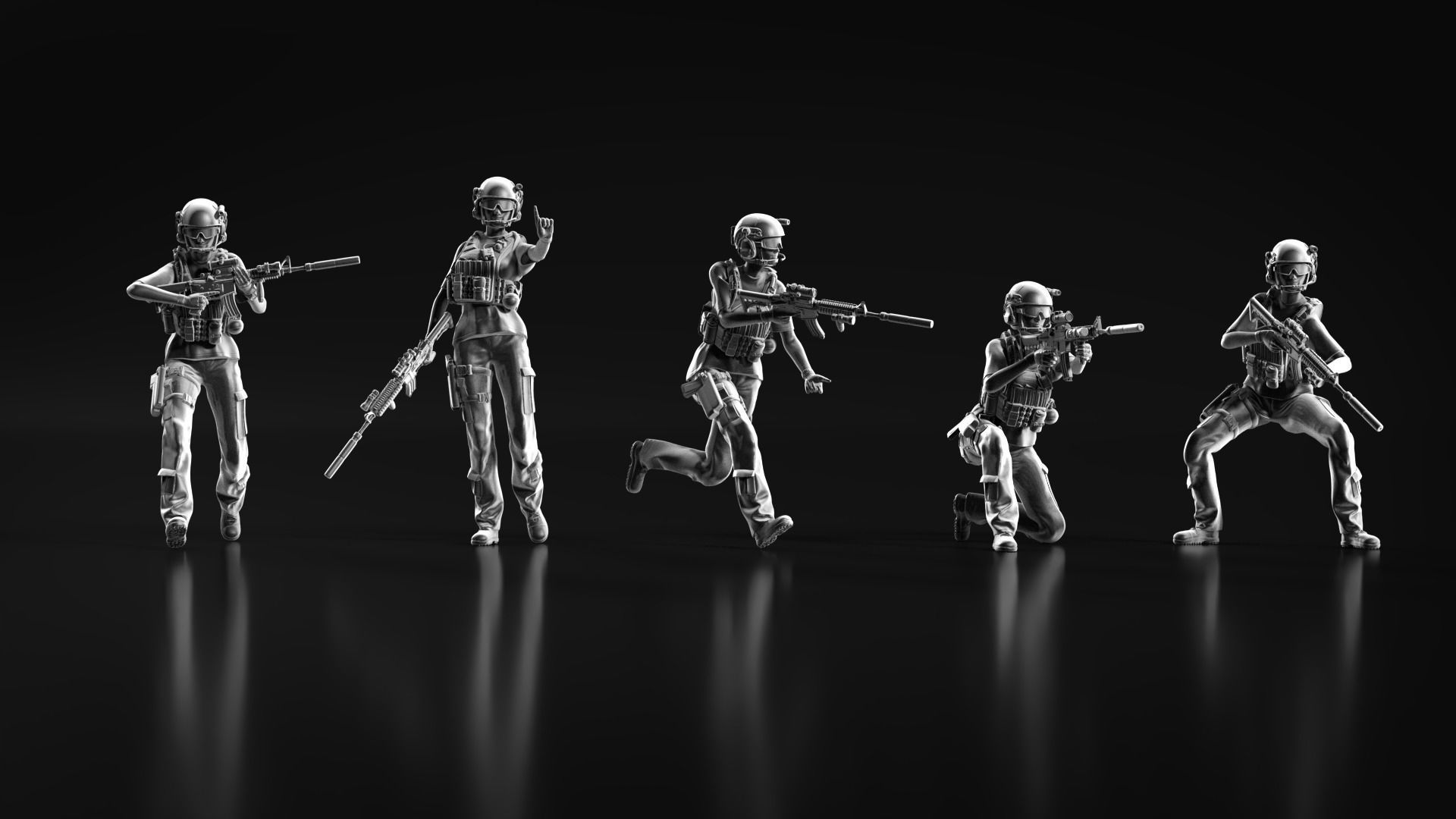 US Soldier Set 01 3D print model_11