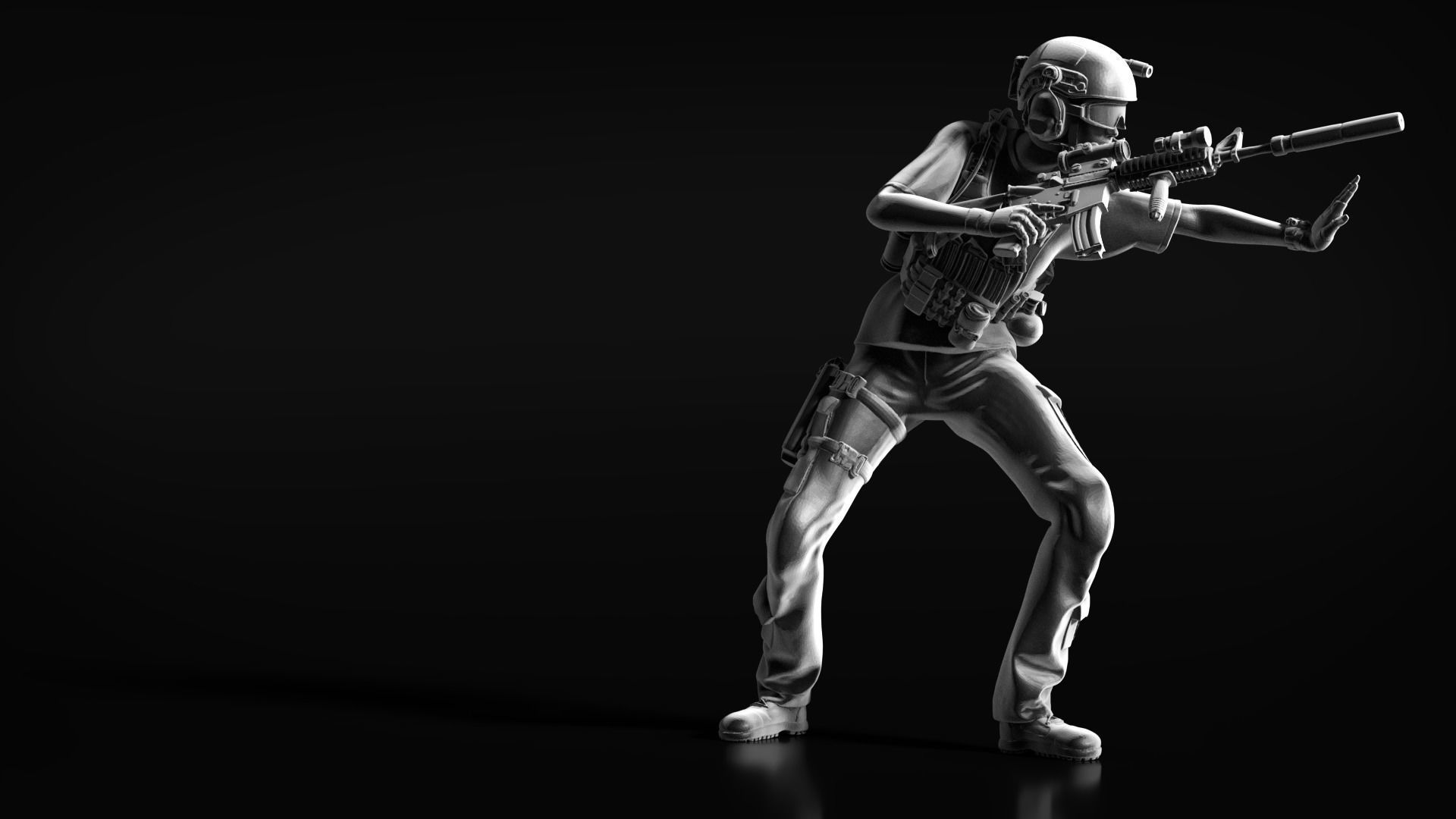 US Soldier Set 01 3D print model_2