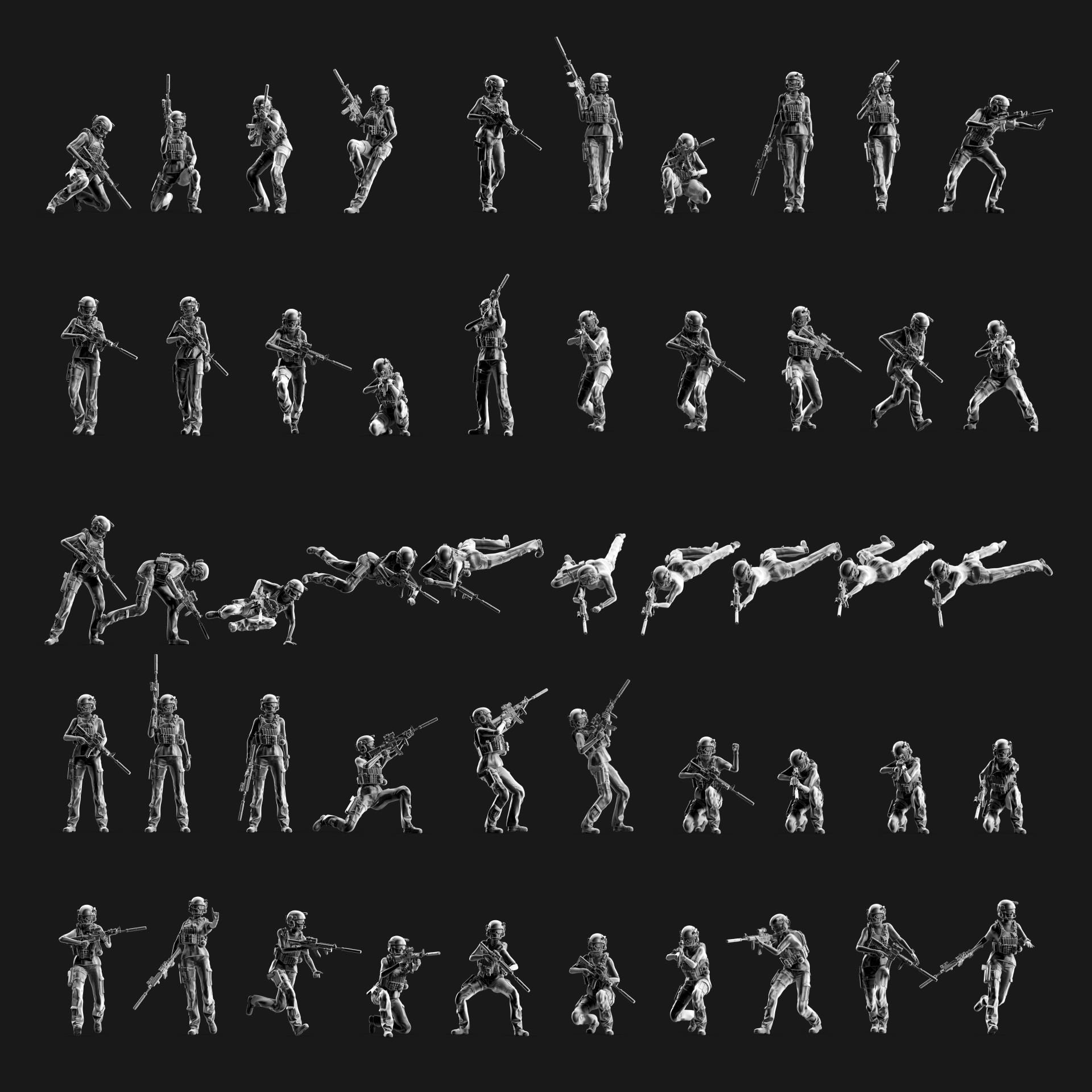 US Soldier Set 01 3D print model_1