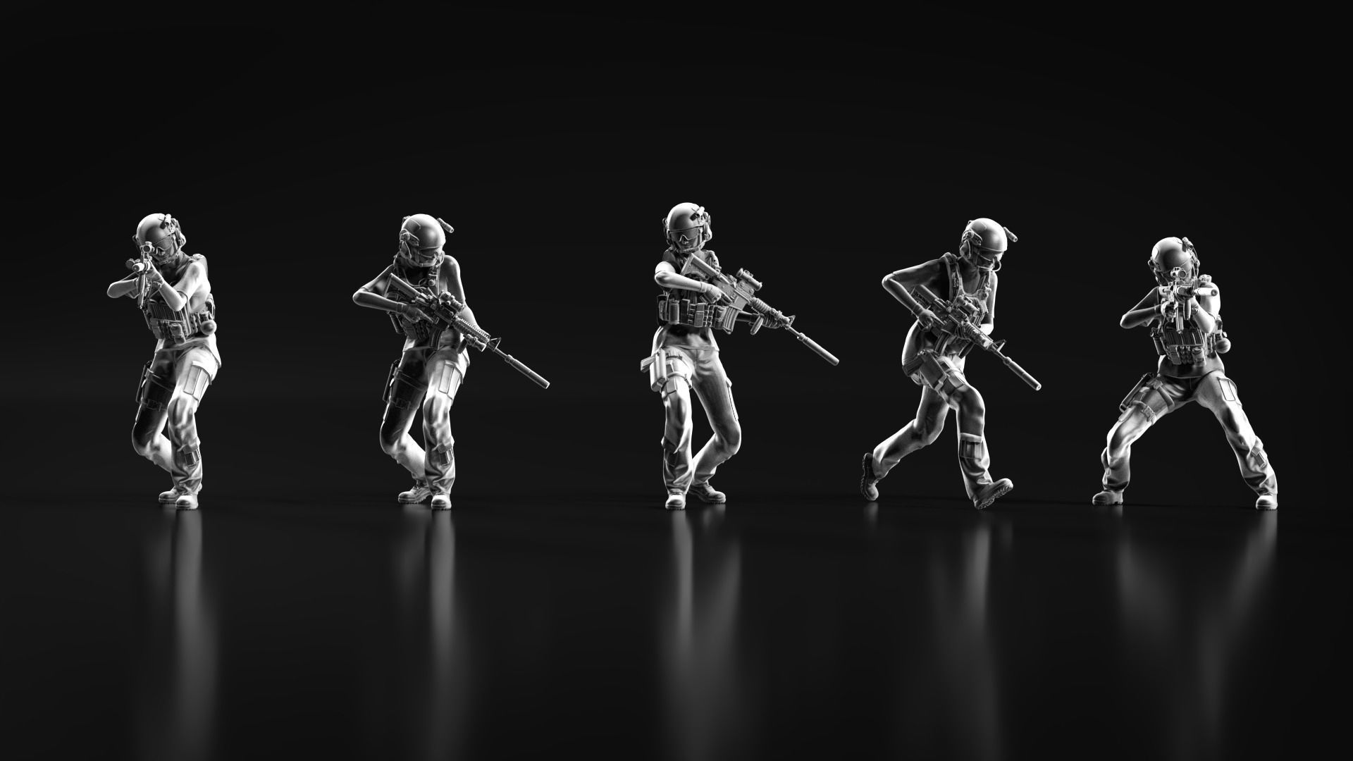 US Soldier Set 01 3D print model_6