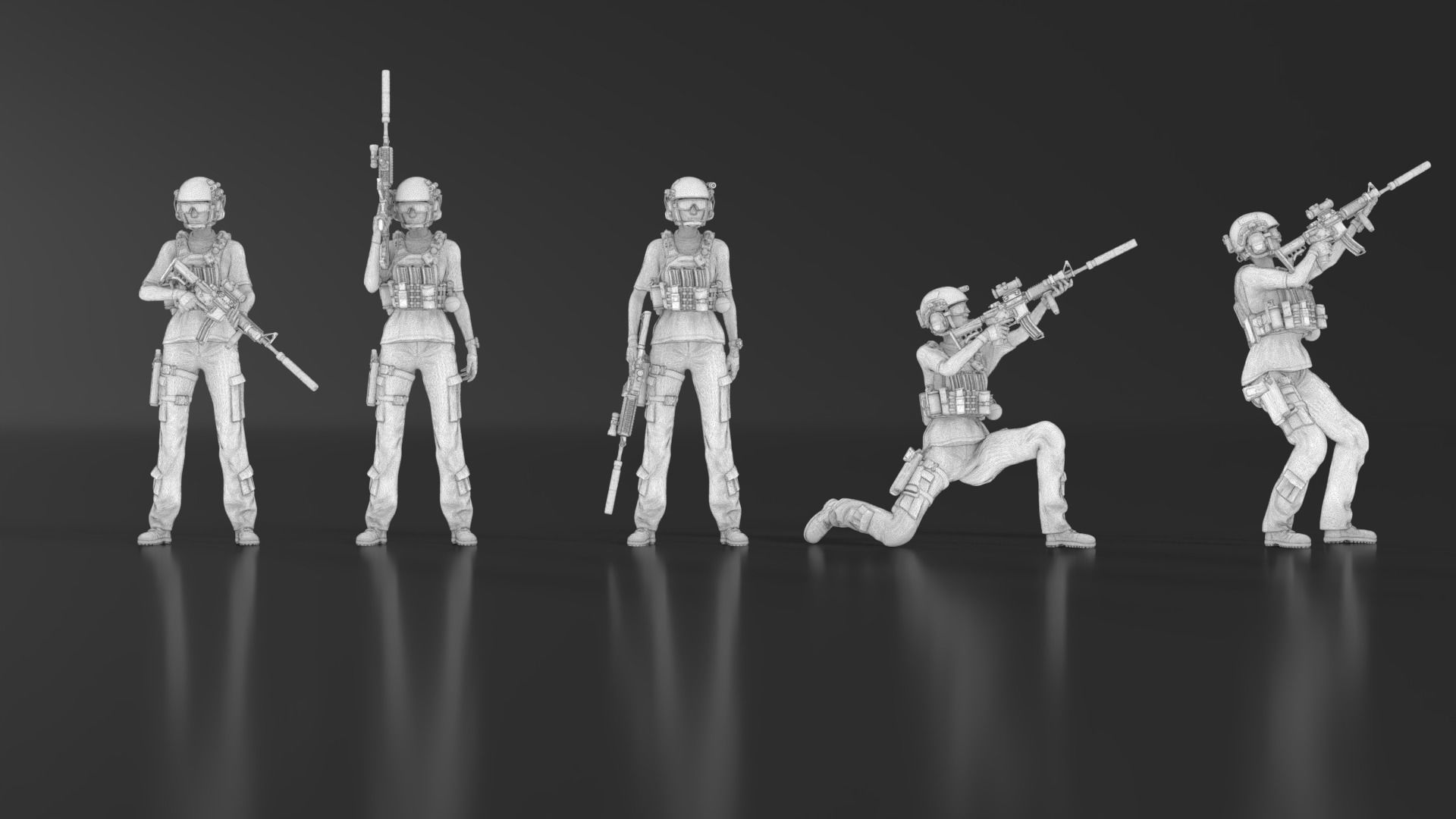 US Soldier Set 01 3D print model_20