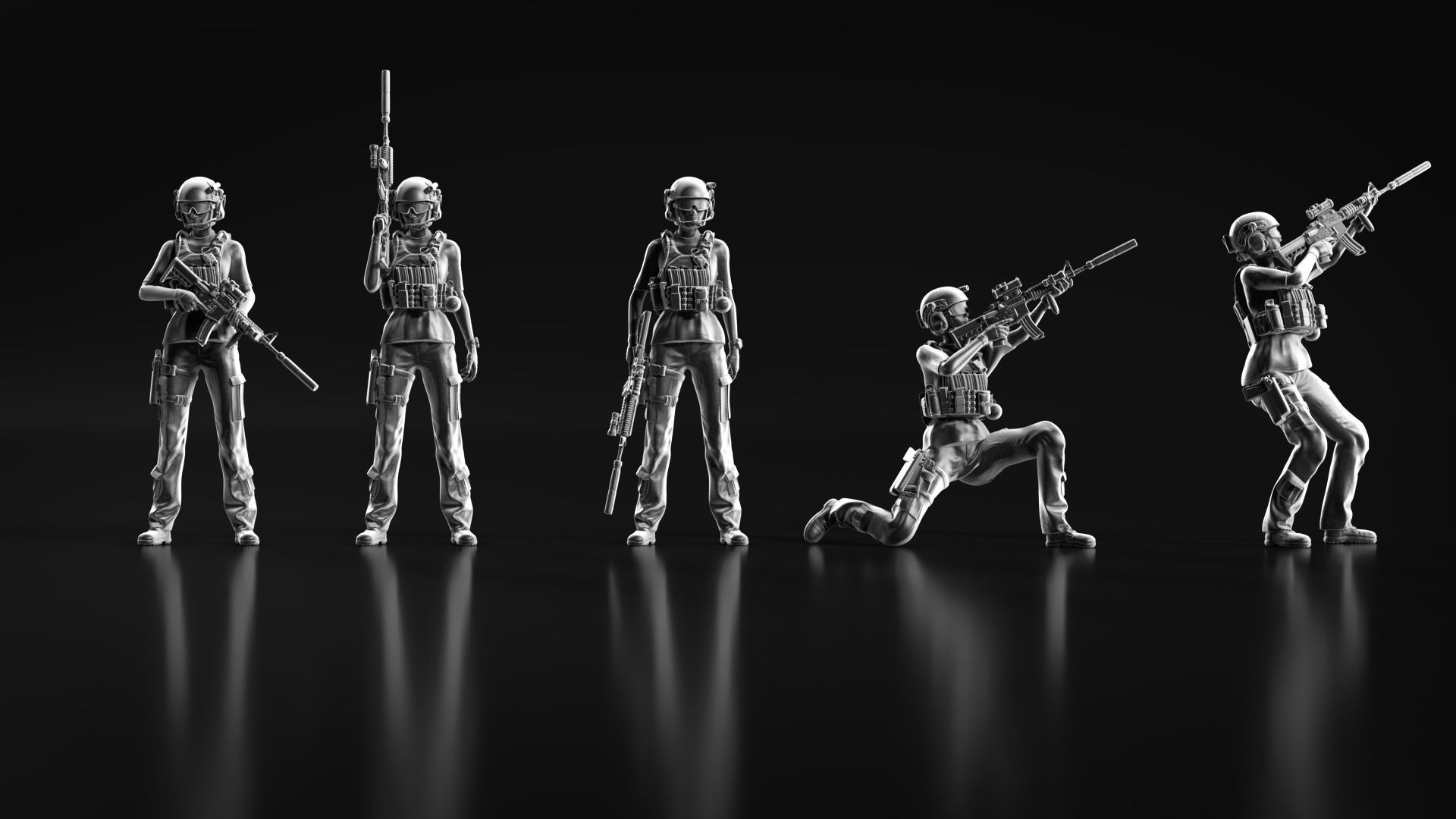 US Soldier Set 01 3D print model_9