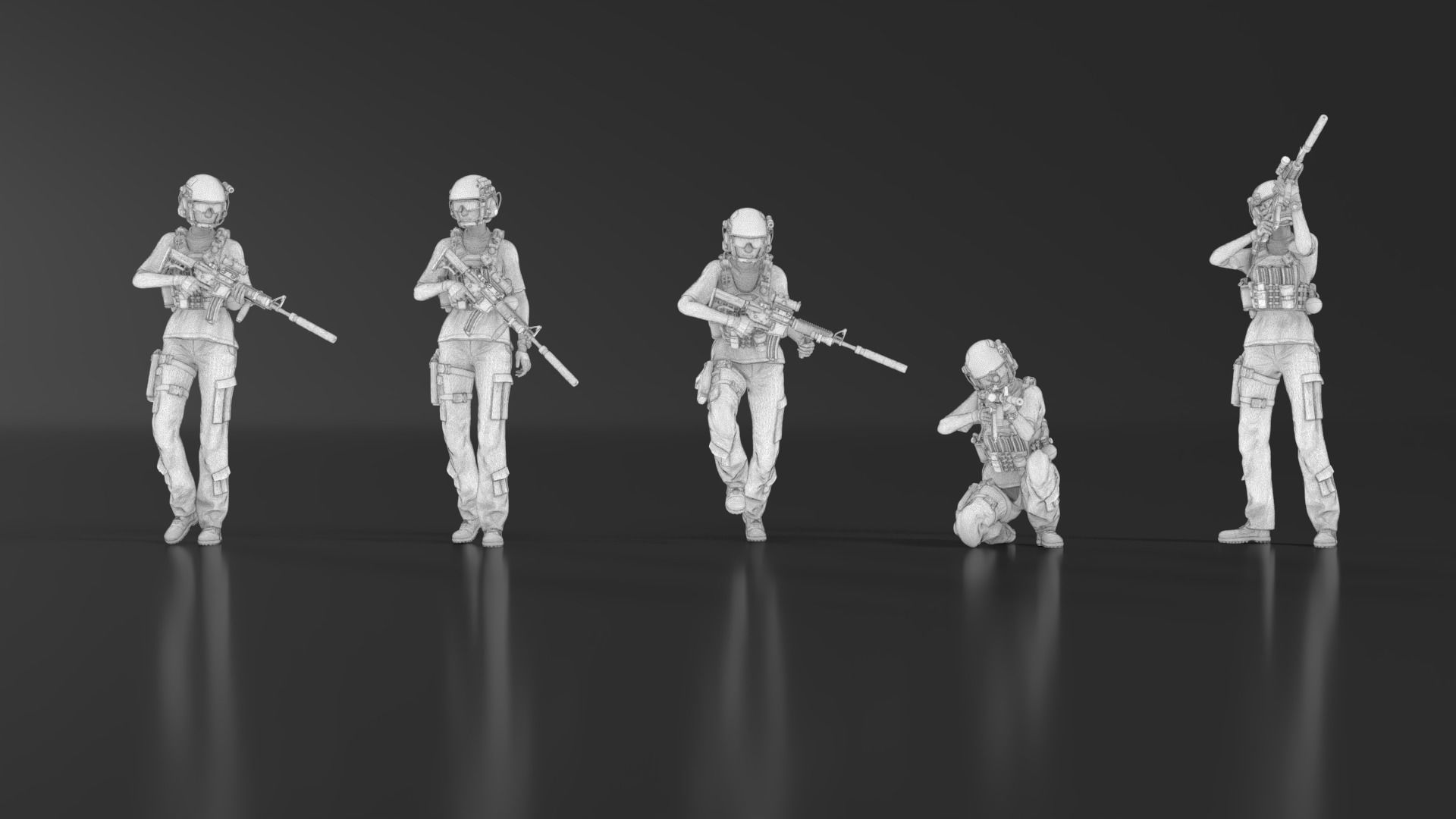 US Soldier Set 01 3D print model_16