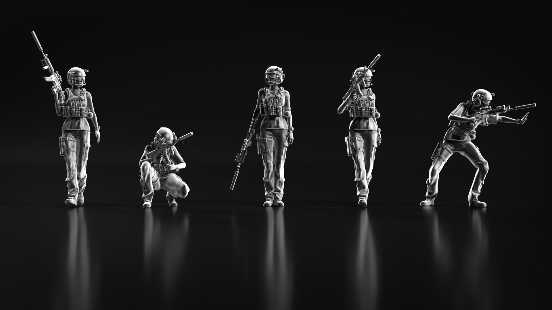 US Soldier Set 01 3D print model_4