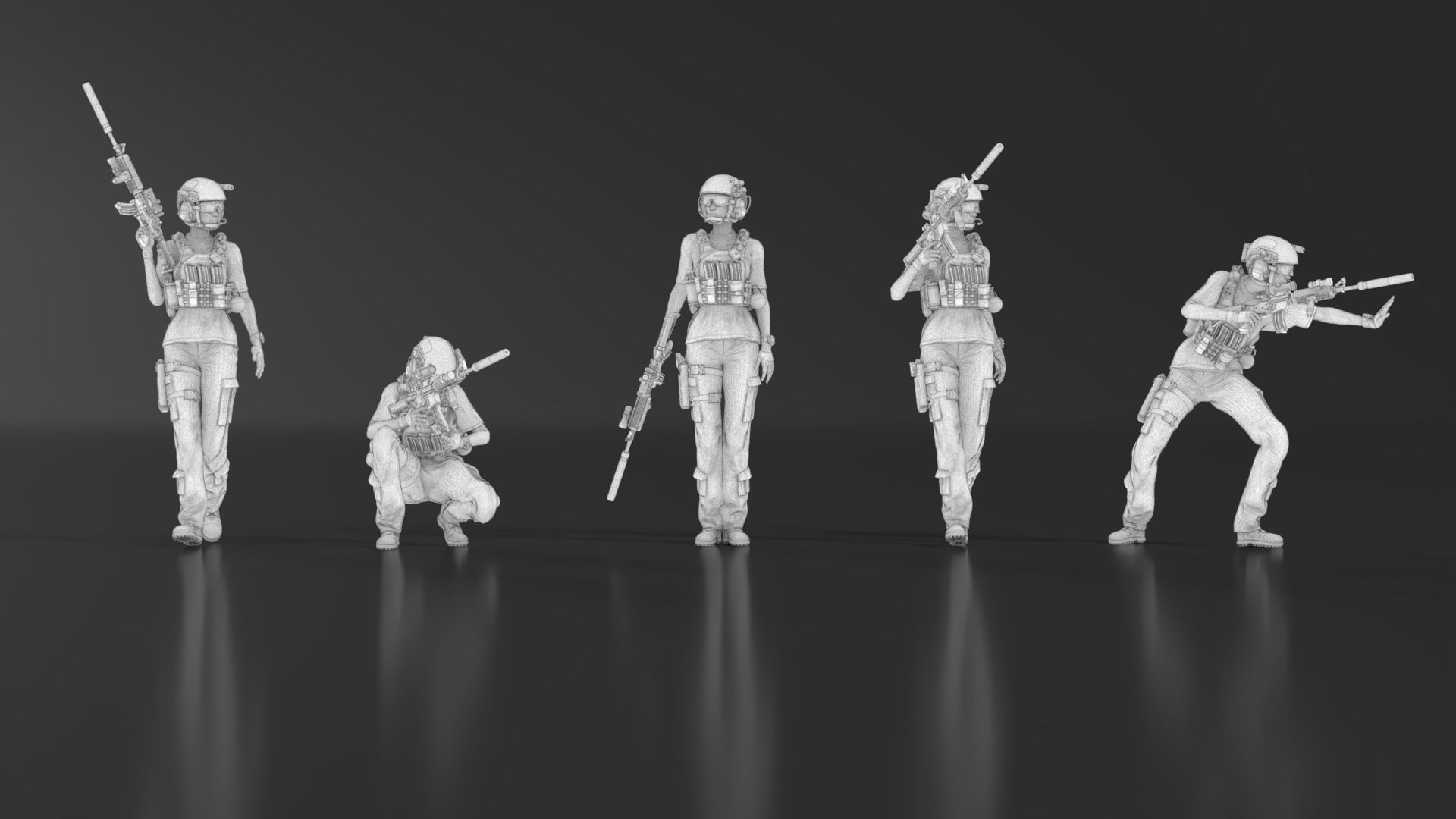 US Soldier Set 01 3D print model_15