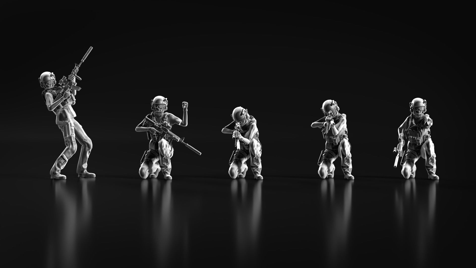 US Soldier Set 01 3D print model_10