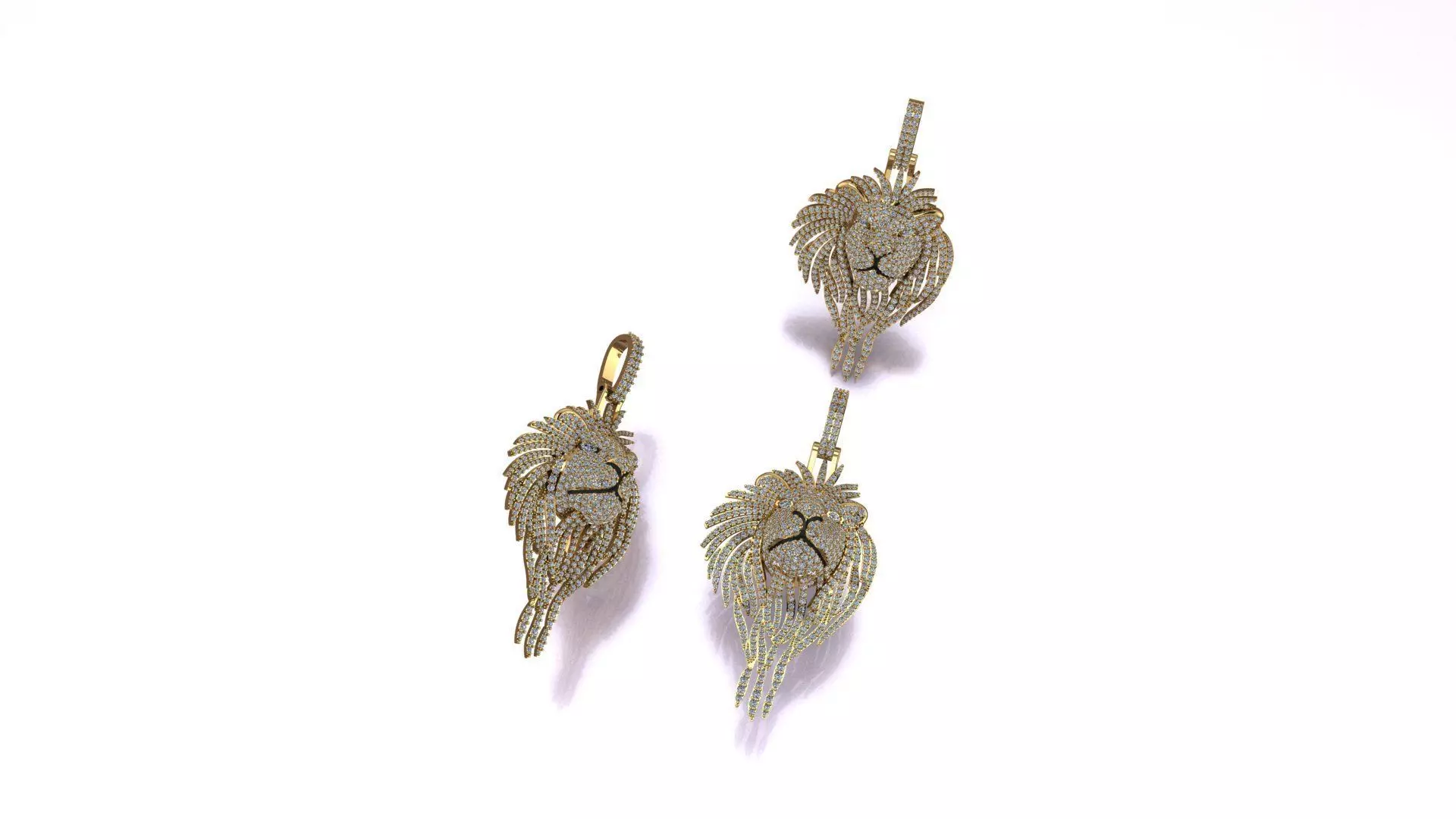 lion pendant  3D print model_0