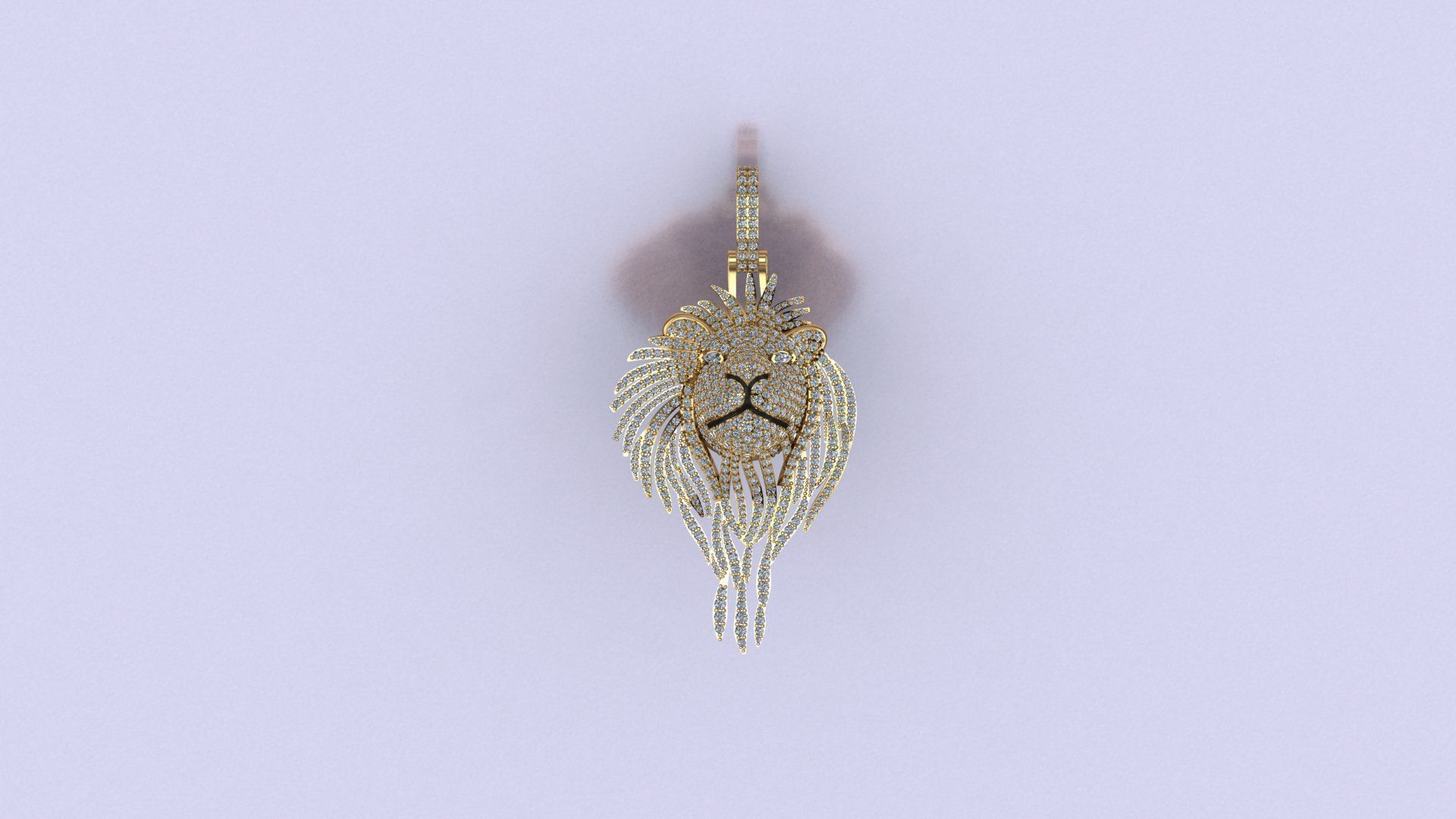 lion pendant  3D print model_6