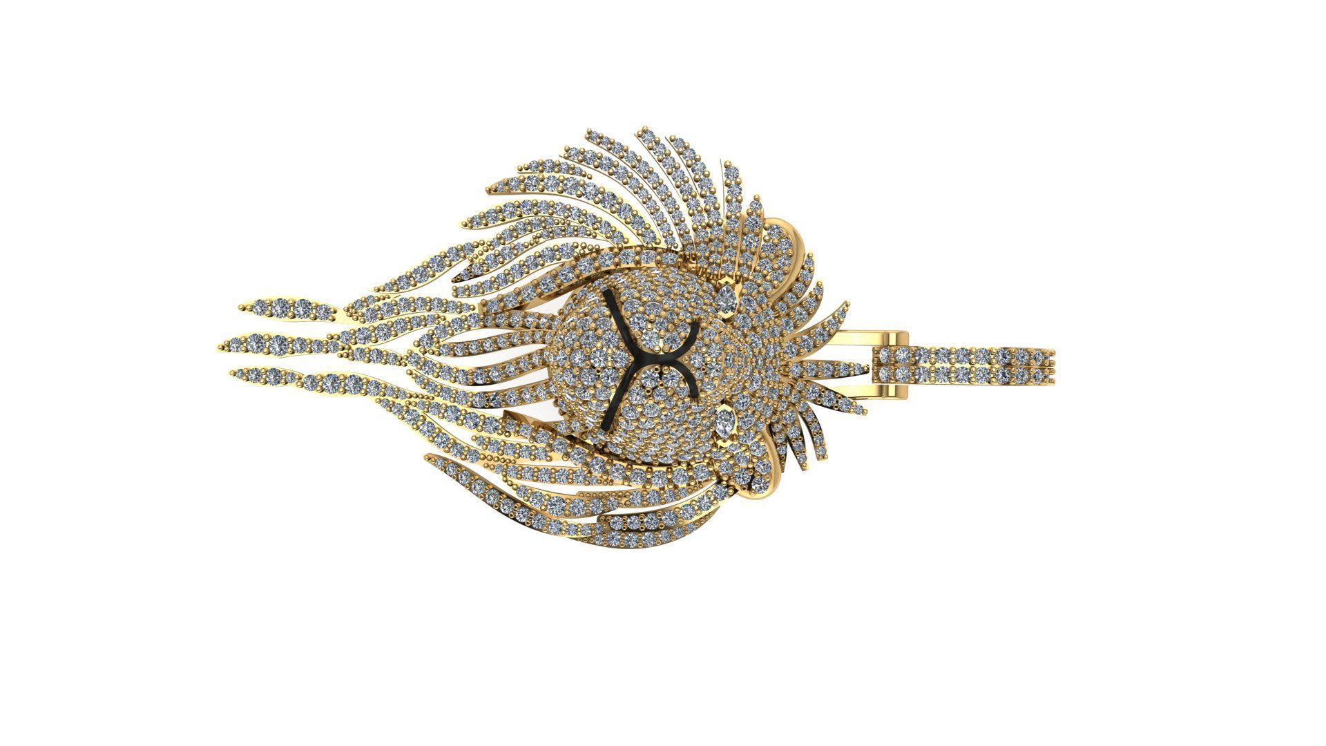 lion pendant  3D print model_1