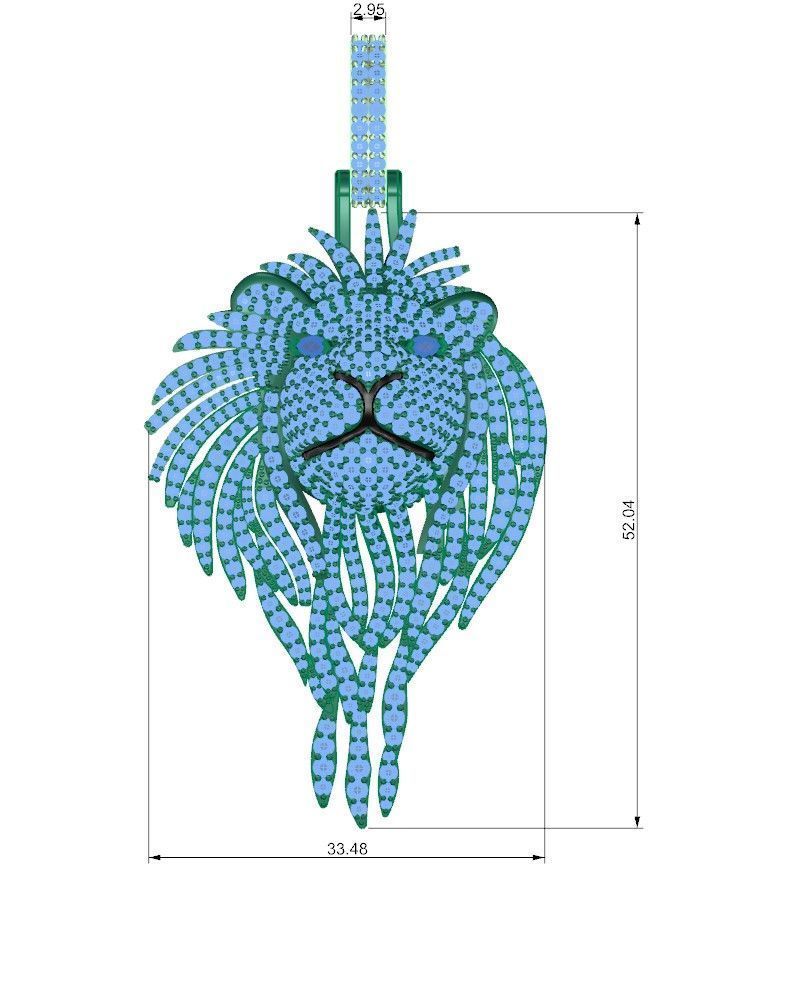lion pendant  3D print model_8