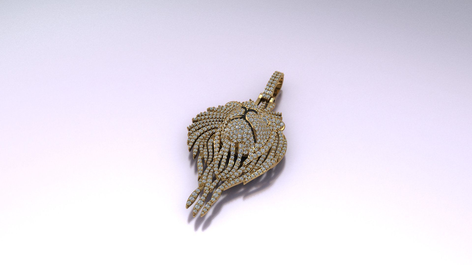 lion pendant  3D print model_5