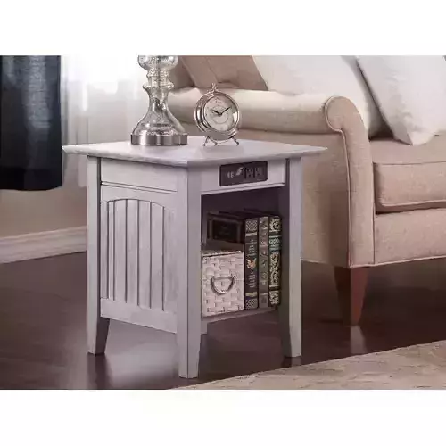 Glenni End Table and Built-In Outlets