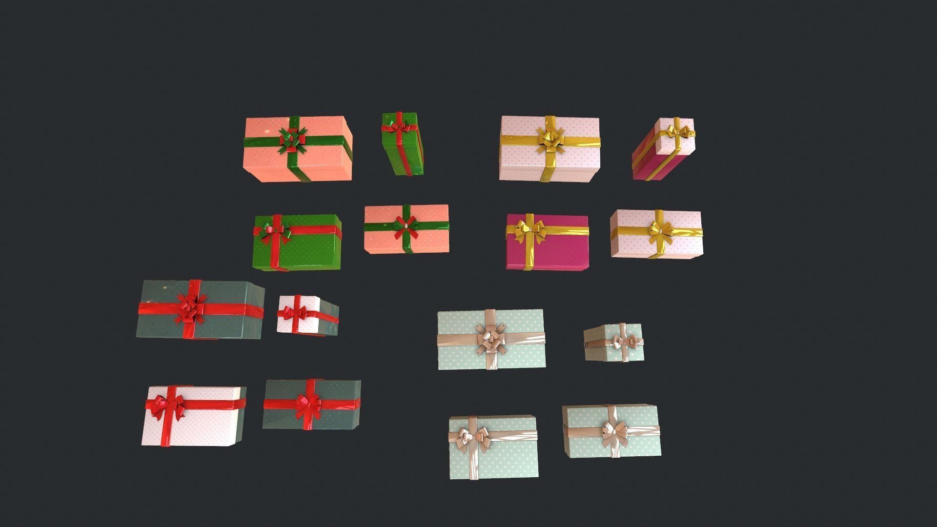 Gift boxes 3 3D model_2