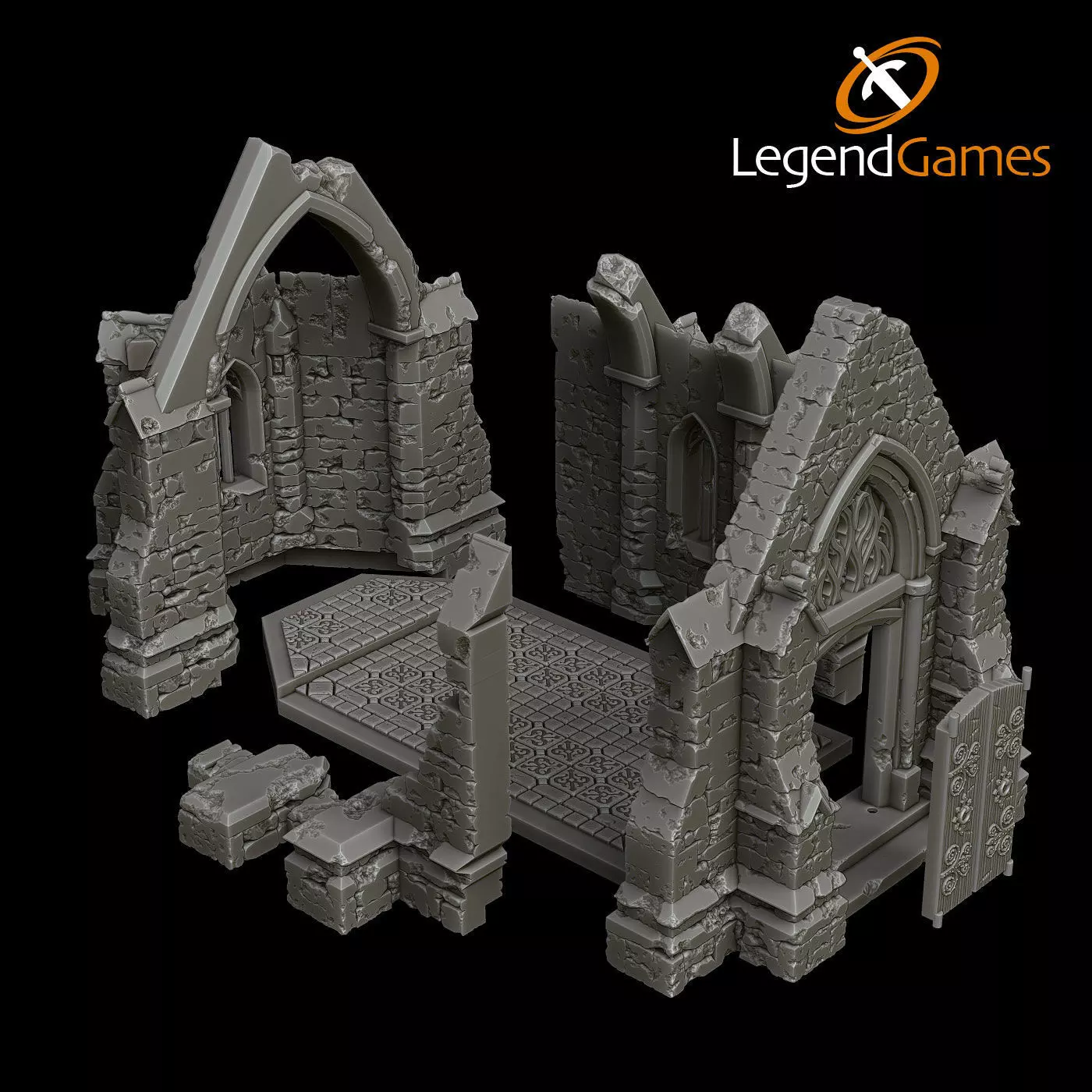 LegendGames Gothic Ruins Complete Set 3D print model_1