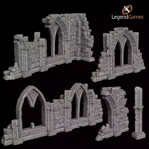 LegendGames Gothic Ruins Complete Set 3D print model