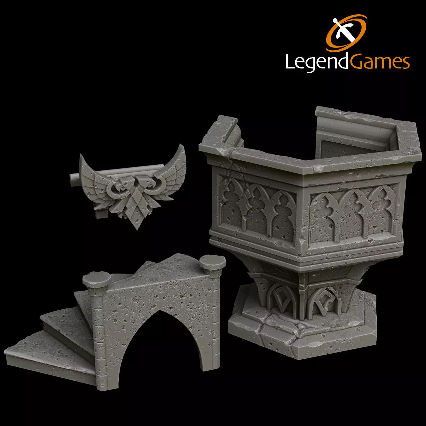 LegendGames Gothic Ruins Complete Set 3D print model_21