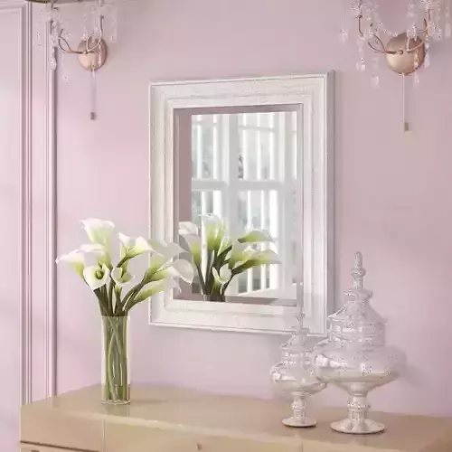 Alcantara Rectangle Wall Mirror 3D model