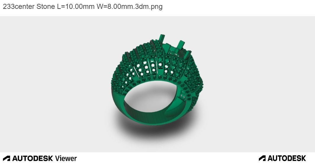 Men Emerald Cut Ring 3D print model_9