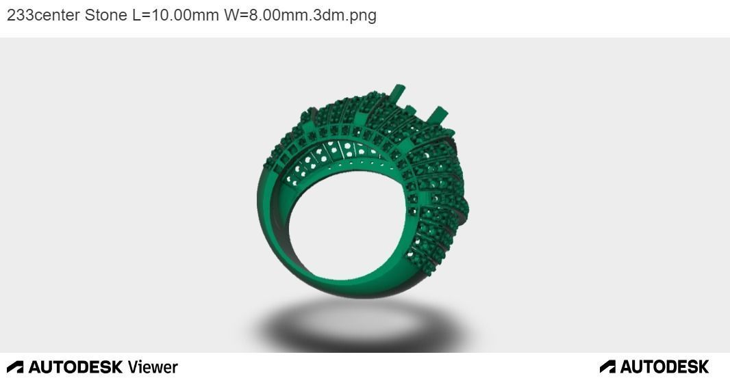 Men Emerald Cut Ring 3D print model_8
