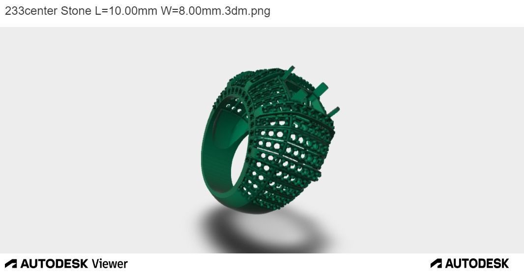 Men Emerald Cut Ring 3D print model_10