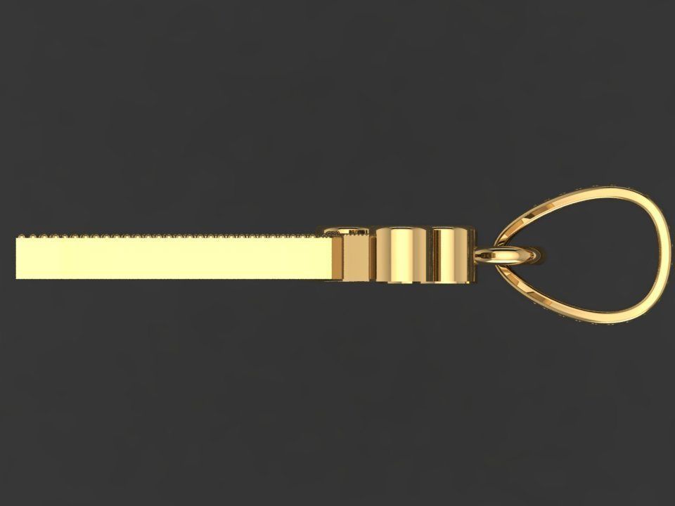 L letter pendant 3D print model_7