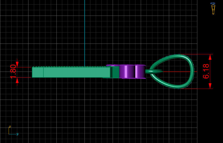 L letter pendant 3D print model_10