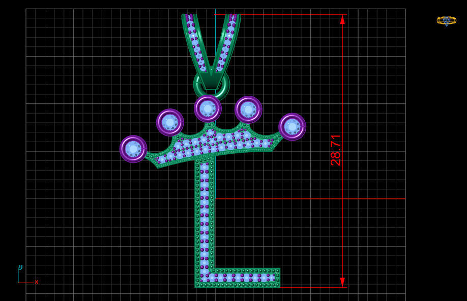 L letter pendant 3D print model_18