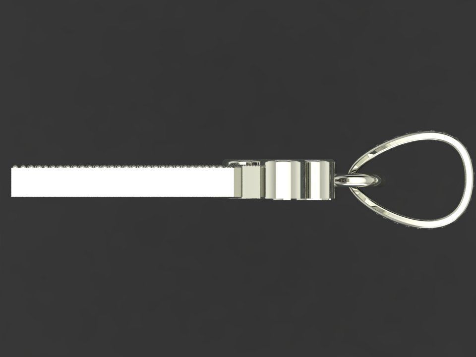 L letter pendant 3D print model_8