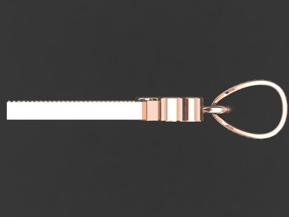 L letter pendant 3D print model_9