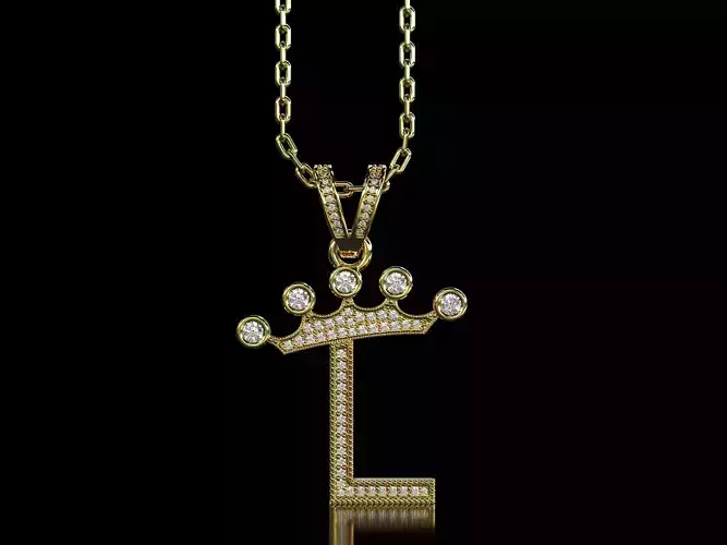 L letter pendant 3D print model