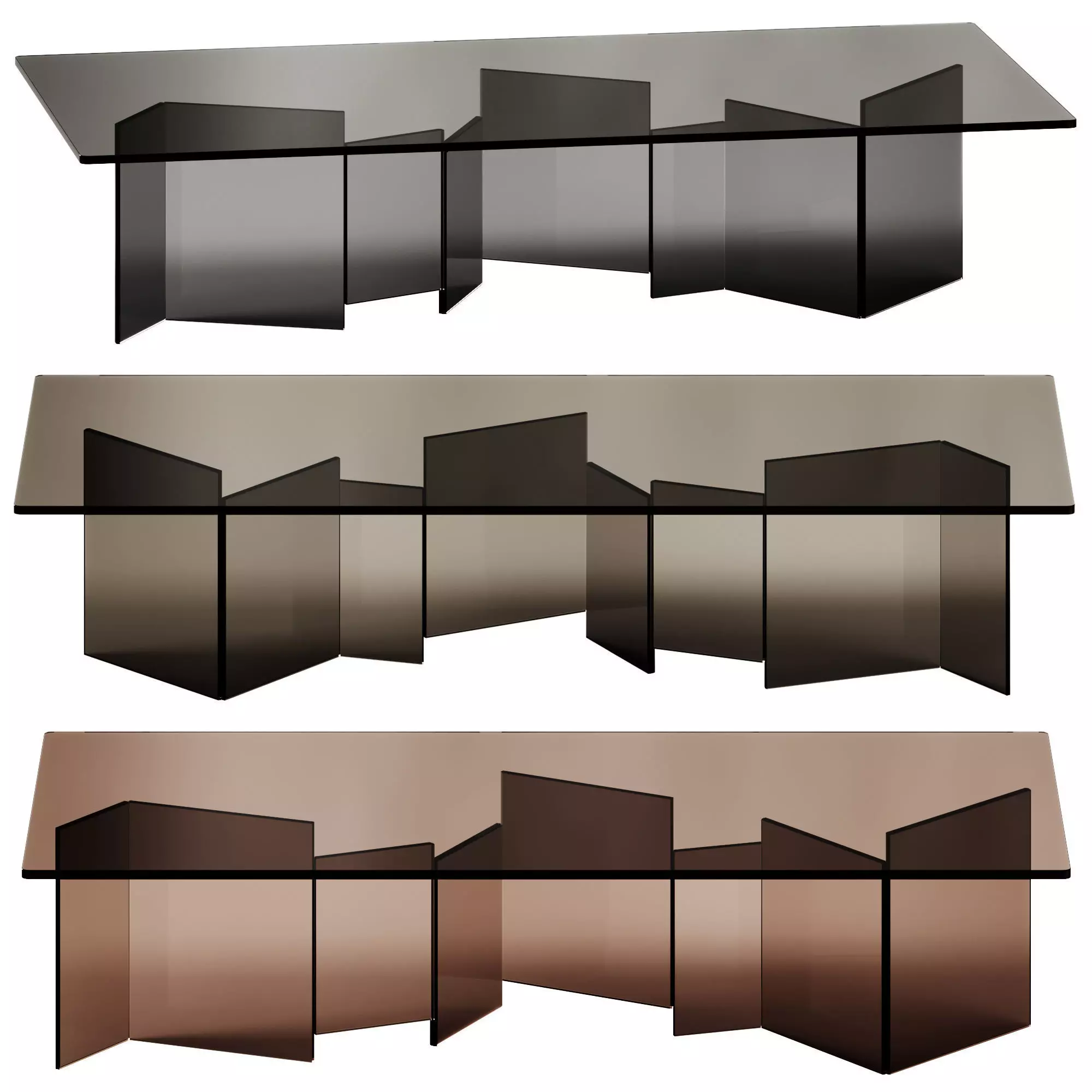 Metropolis Rectangular coffee table by Tonelli Design  3D model_0