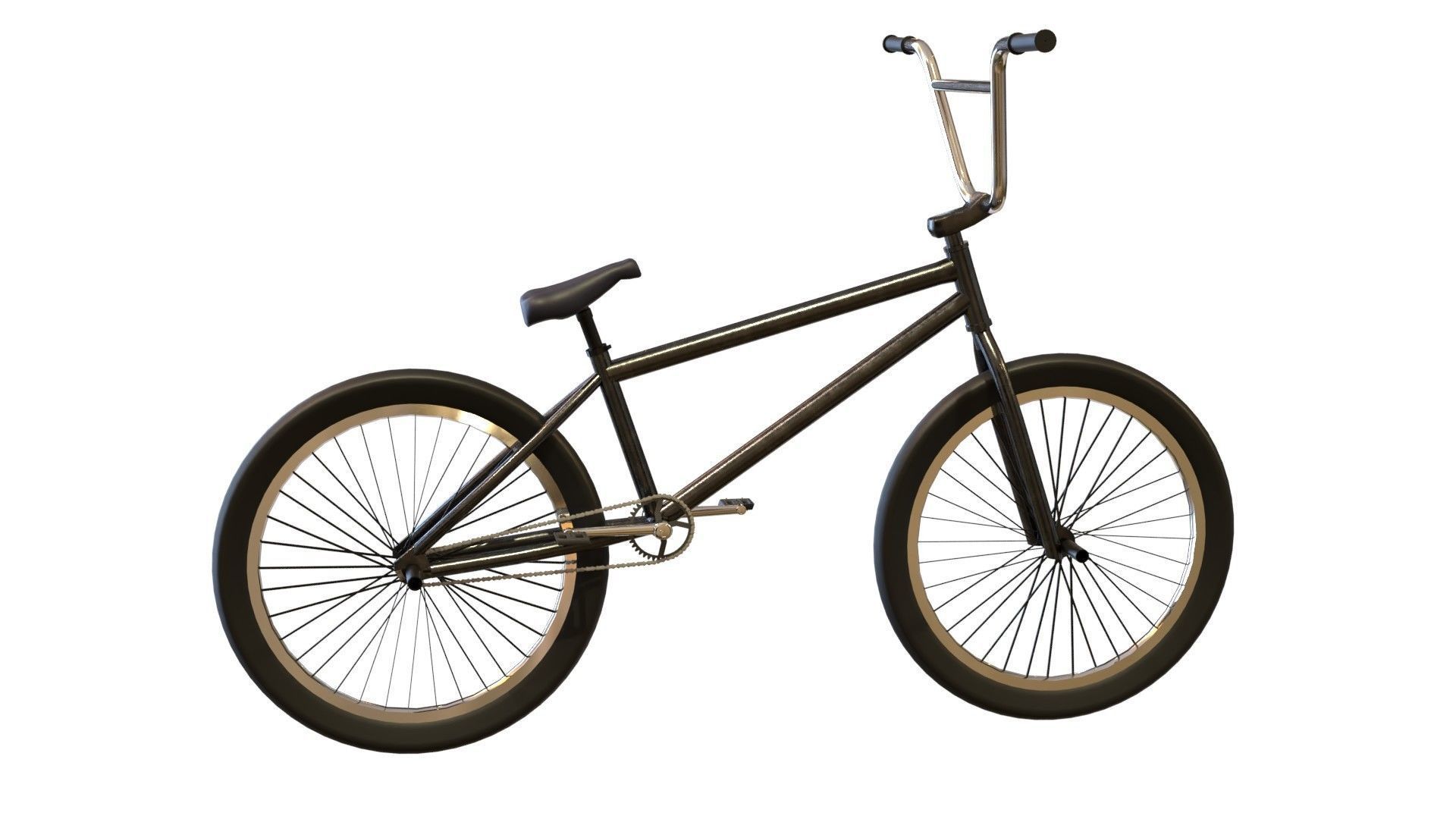 BMX Bike Low-poly 3D model_2