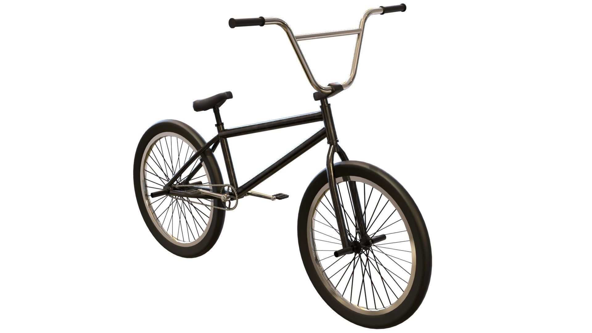BMX Bike Low-poly 3D model_1