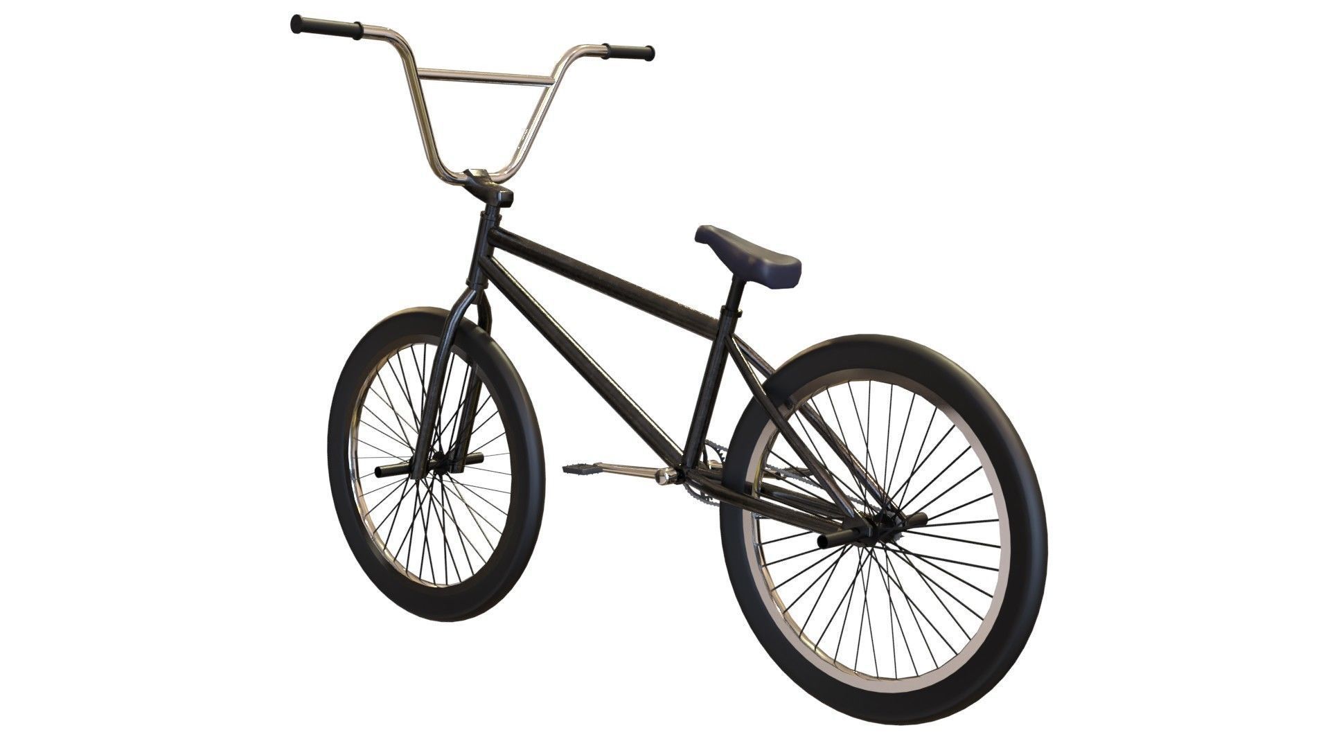 BMX Bike Low-poly 3D model_4