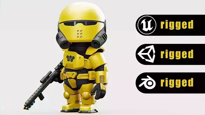 MARS COLONY TROOPER Rigged for Unreal Engine - Unity - MIXAMO  3D model