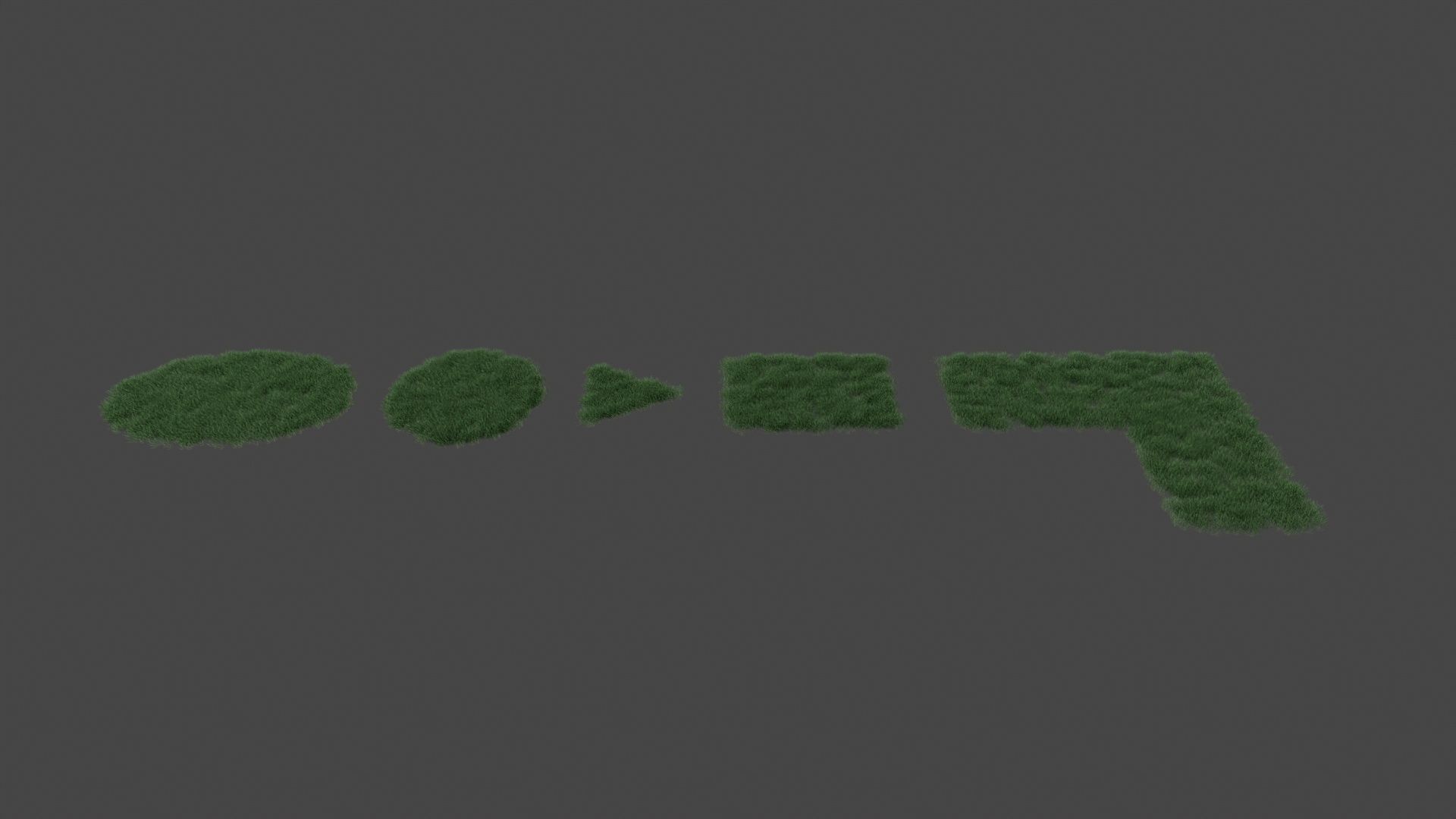 Realistic lawn grass collection - 5 Varieties  3D model_21