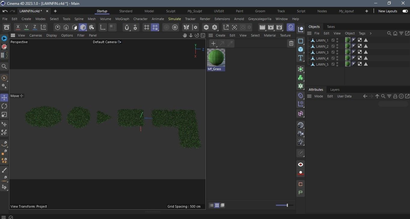 Realistic lawn grass collection - 5 Varieties  3D model_25