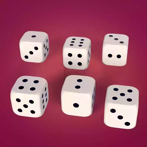 Dice Ready for 3D Printing Low-poly 3D model