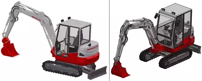 Compact mini crawler excavator - Takeuchi TB230 3D model